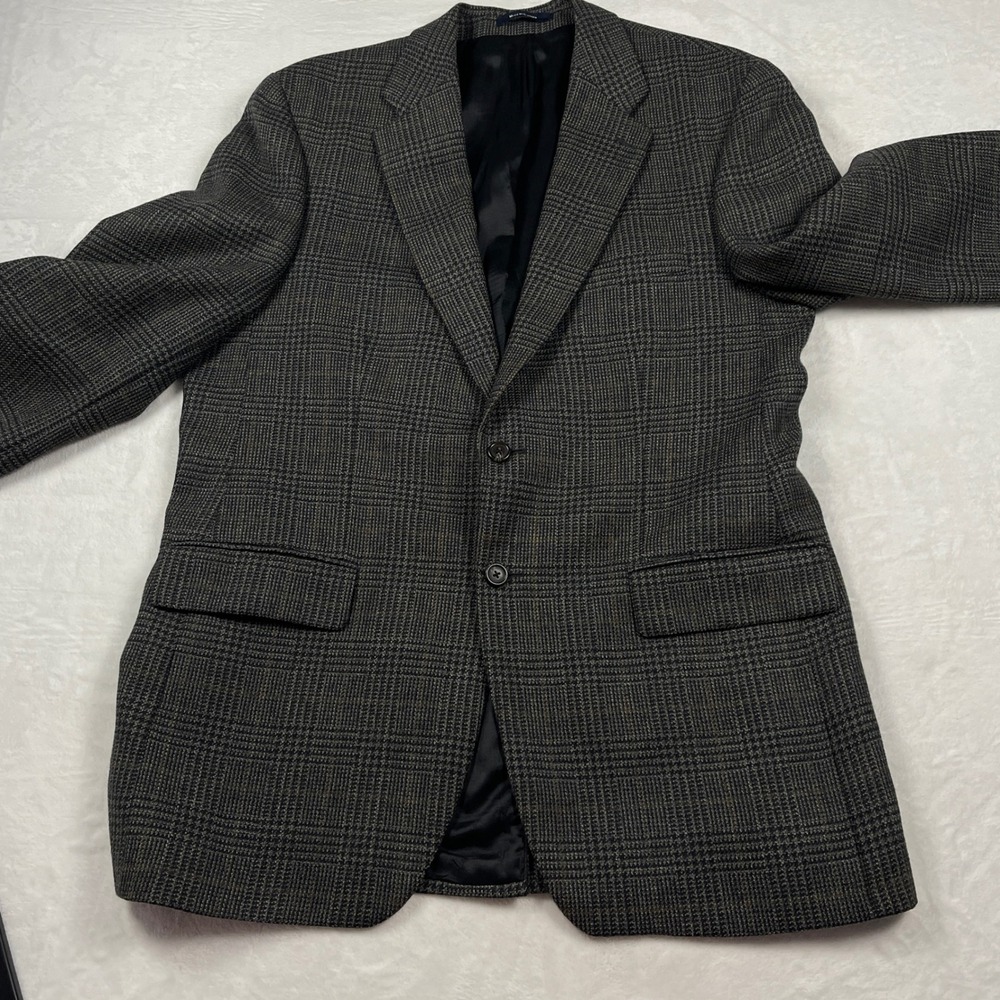 Jos A Bank Corporate Collection 43T‎ Blazer Grey Glen Plaid Pure Wool Sport Coat - Picture 12 of 14